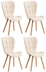 4er Set Esszimmerstuhl Elda Kunstleder - creme