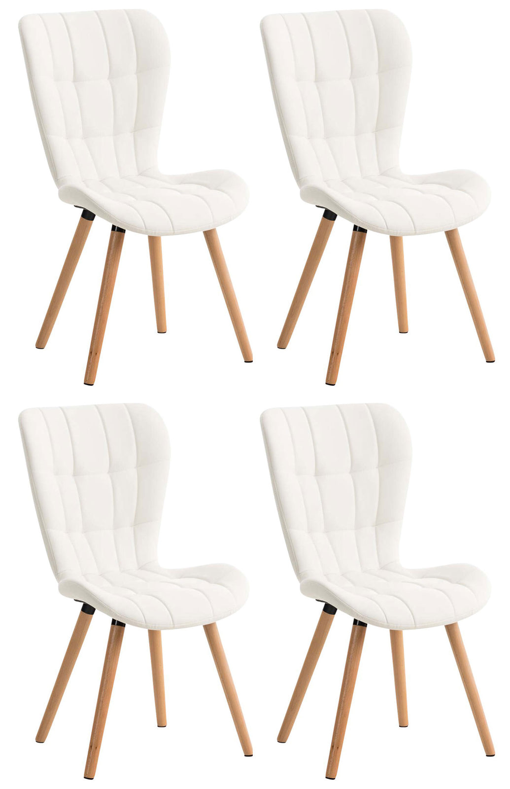 4er Set Esszimmerstuhl Elda Kunstleder - weiß