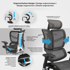 Bürostuhl Norfolk Ergonomic - grau