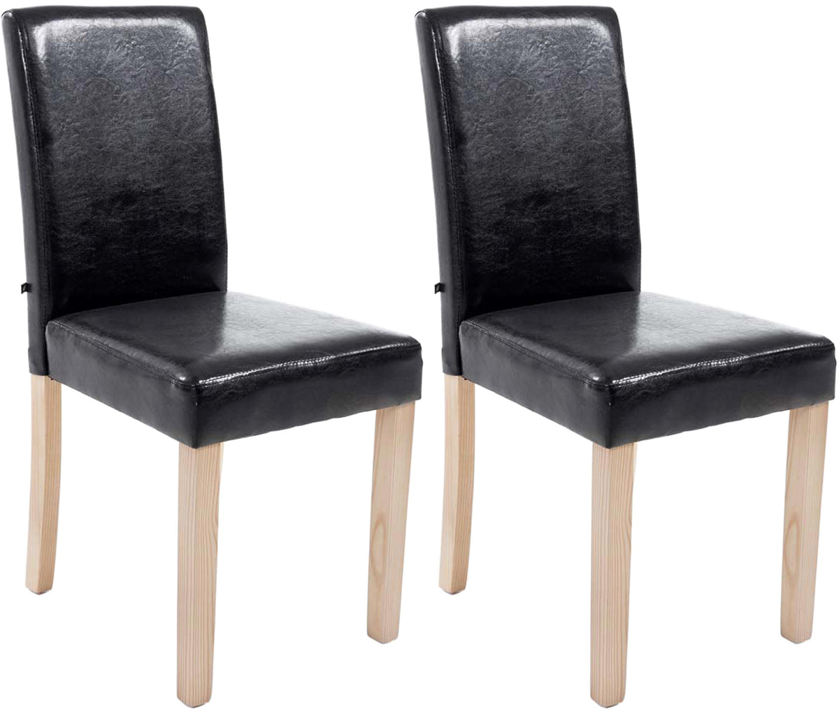 2er Set Esszimmerstuhl Ina natura - schwarz by Dropshipping-Europe – Esszimmerstühle