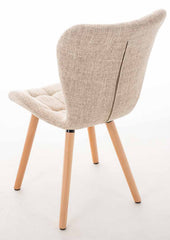 4er Set Stuhl Elda Stoff natura - creme