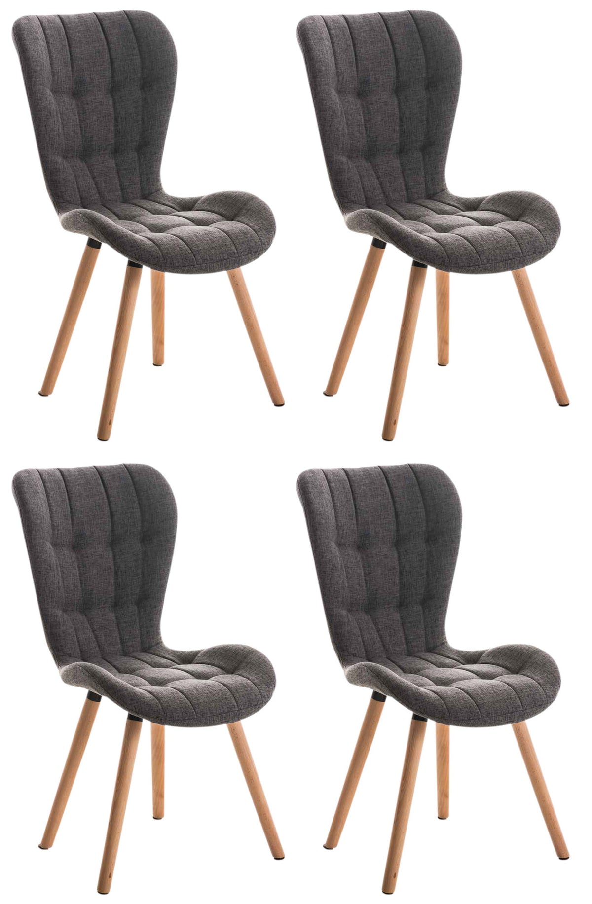 4er Set Stuhl Elda Stoff natura - hellgrau