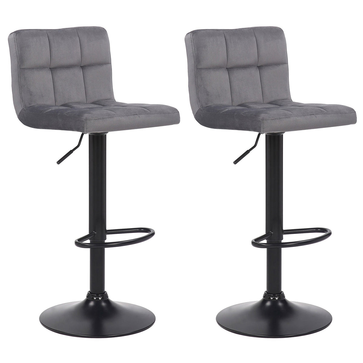 2er Set Barhocker Feni Samt - grau