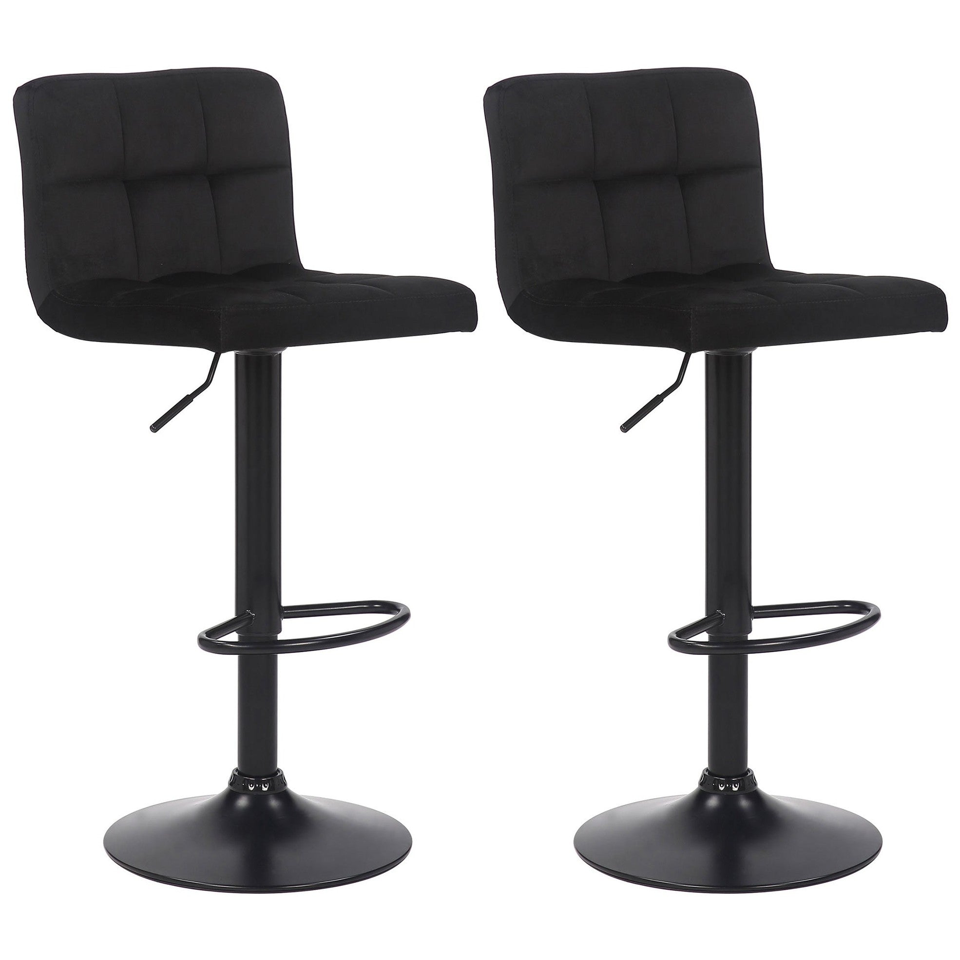 2er Set Barhocker Feni Samt - schwarz by Dropshipping-Europe – Barhocker