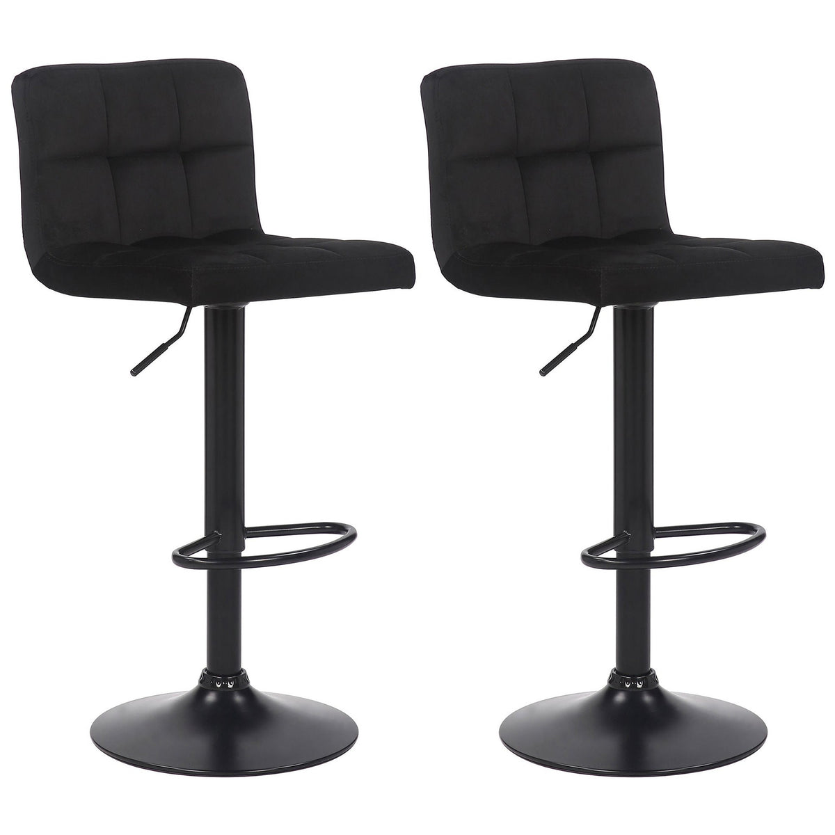 2er Set Barhocker Feni Samt - schwarz by Dropshipping-Europe – Barhocker
