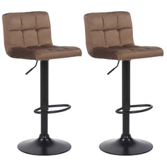 2er Set Barhocker Feni Samt - braun