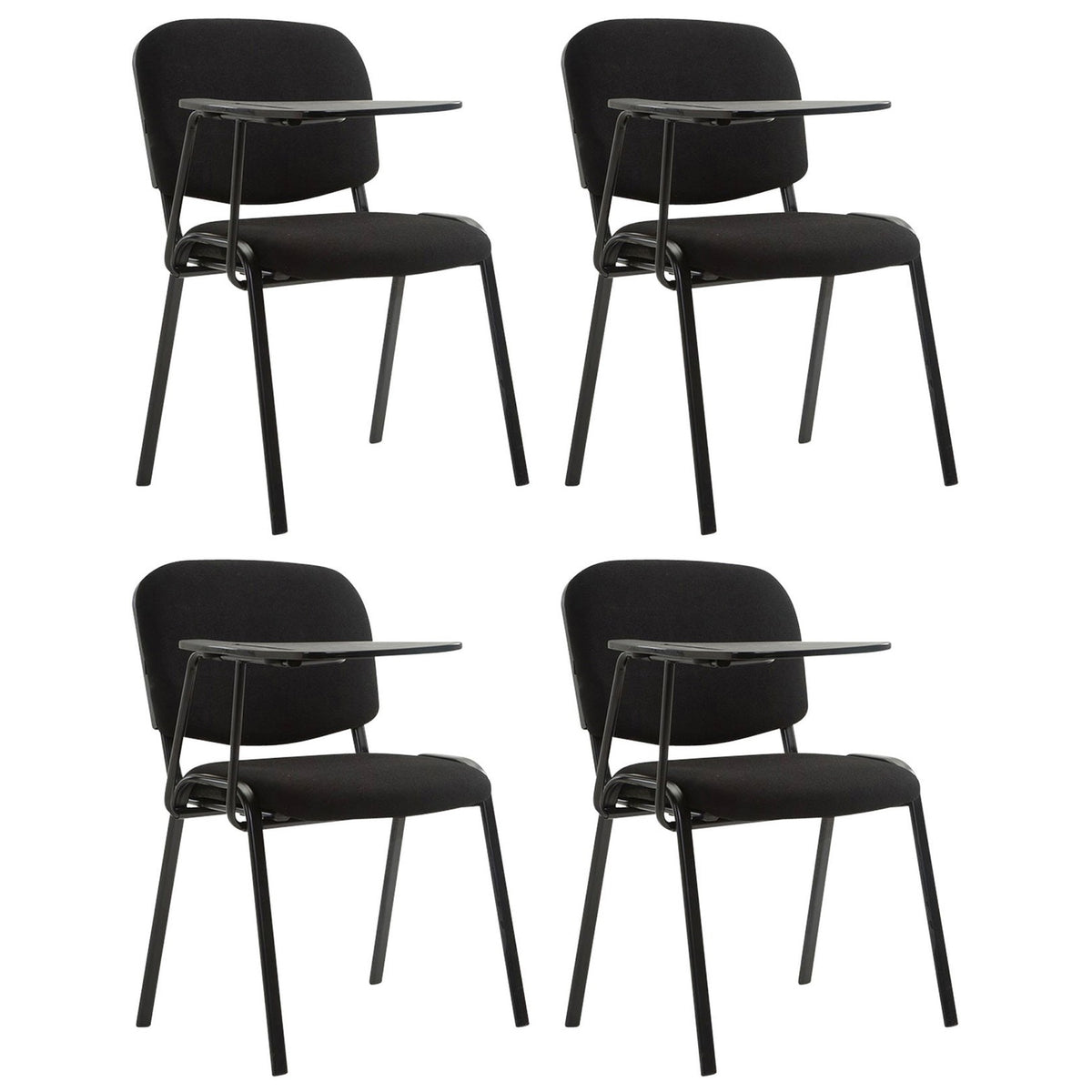4er Set Stühle Ken mit Klapptisch Stoff - schwarz
