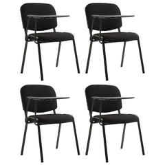 4er Set Stühle Ken mit Klapptisch Stoff - schwarz
