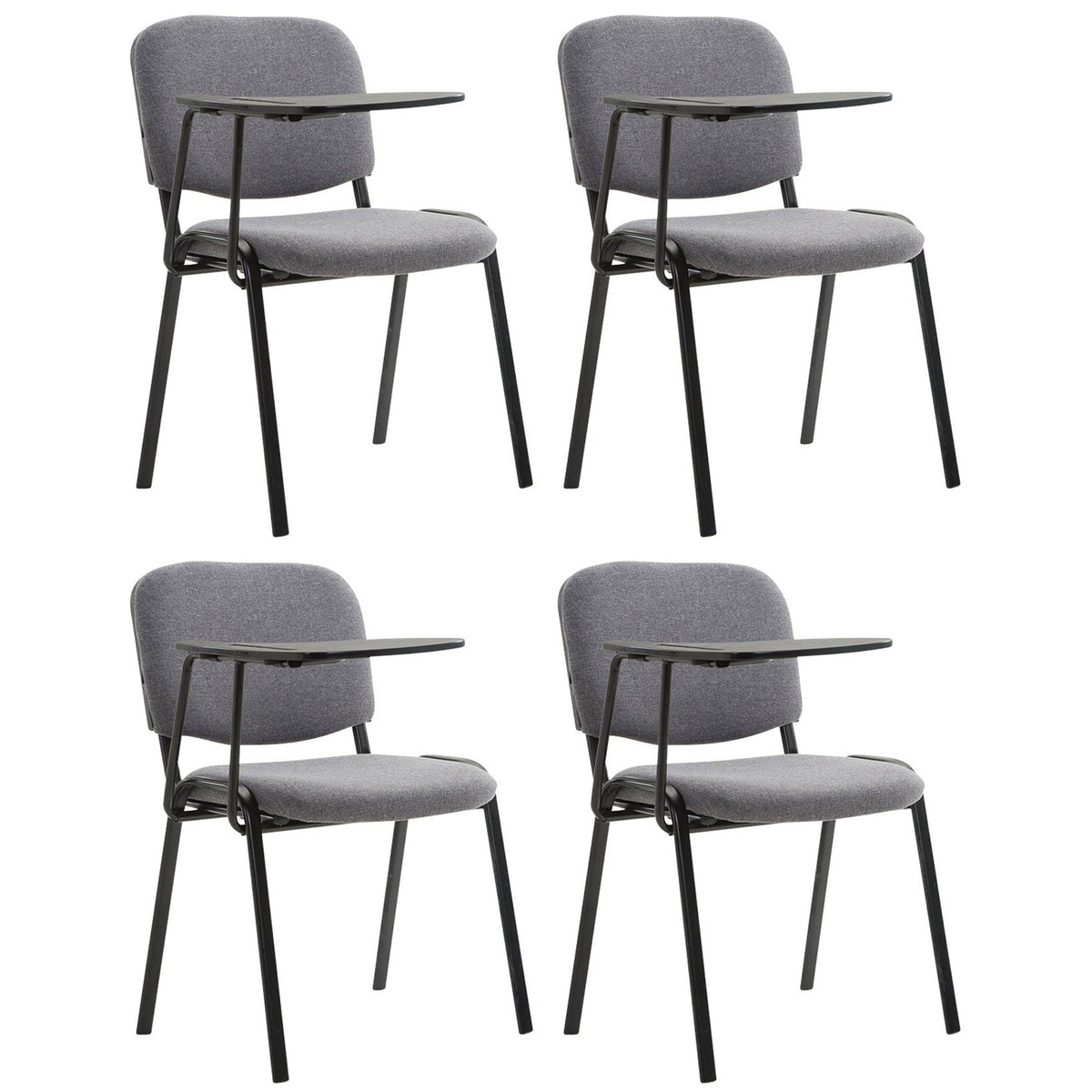 4er Set Stühle Ken mit Klapptisch Stoff - grau