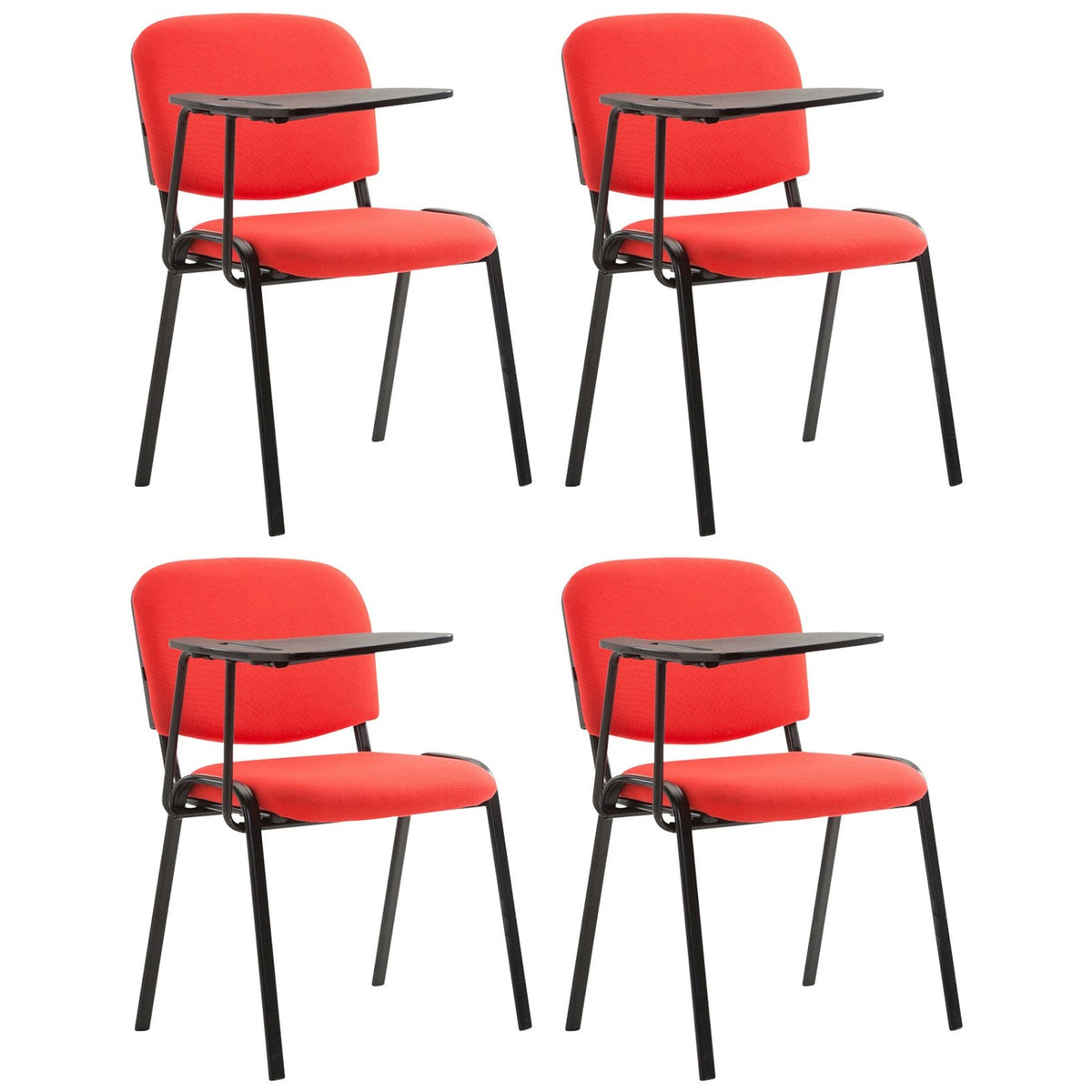 4er Set Stühle Ken mit Klapptisch Stoff - rot