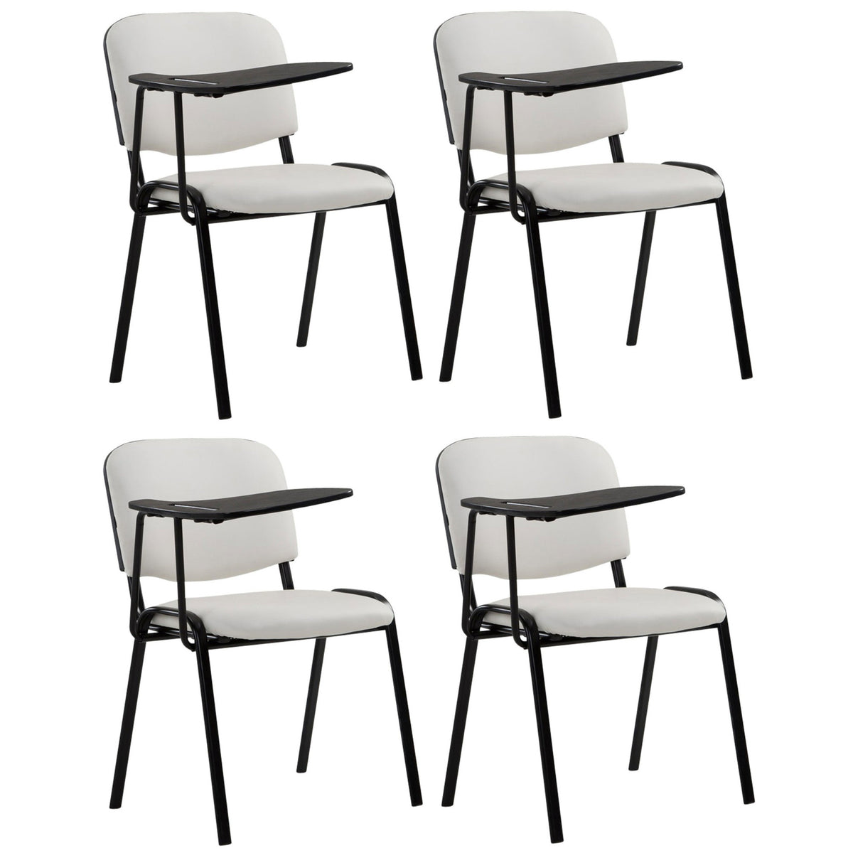 4er Set Stühle Ken mit Klapptisch Kunstleder - weiß