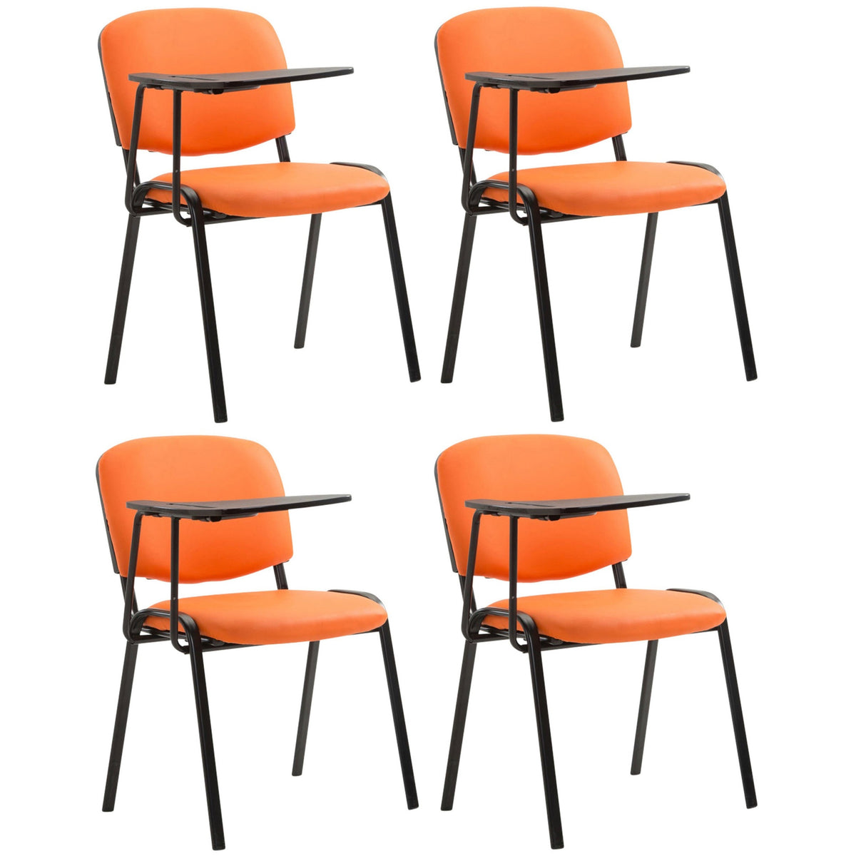 4er Set Stühle Ken mit Klapptisch Kunstleder - orange