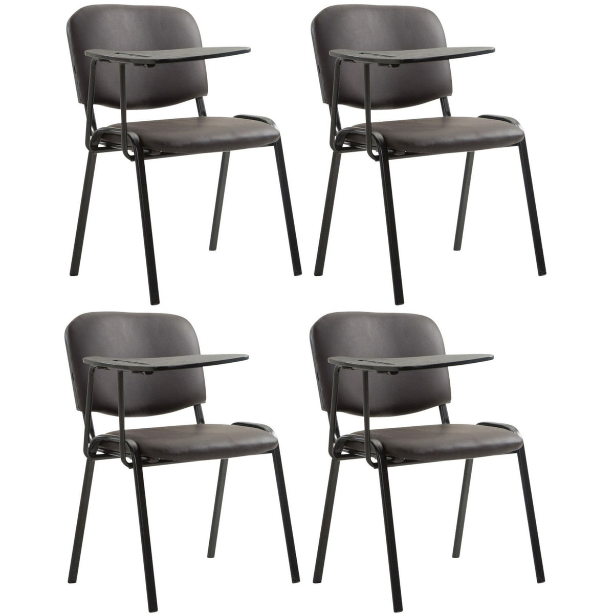 4er Set Stühle Ken mit Klapptisch Kunstleder - braun
