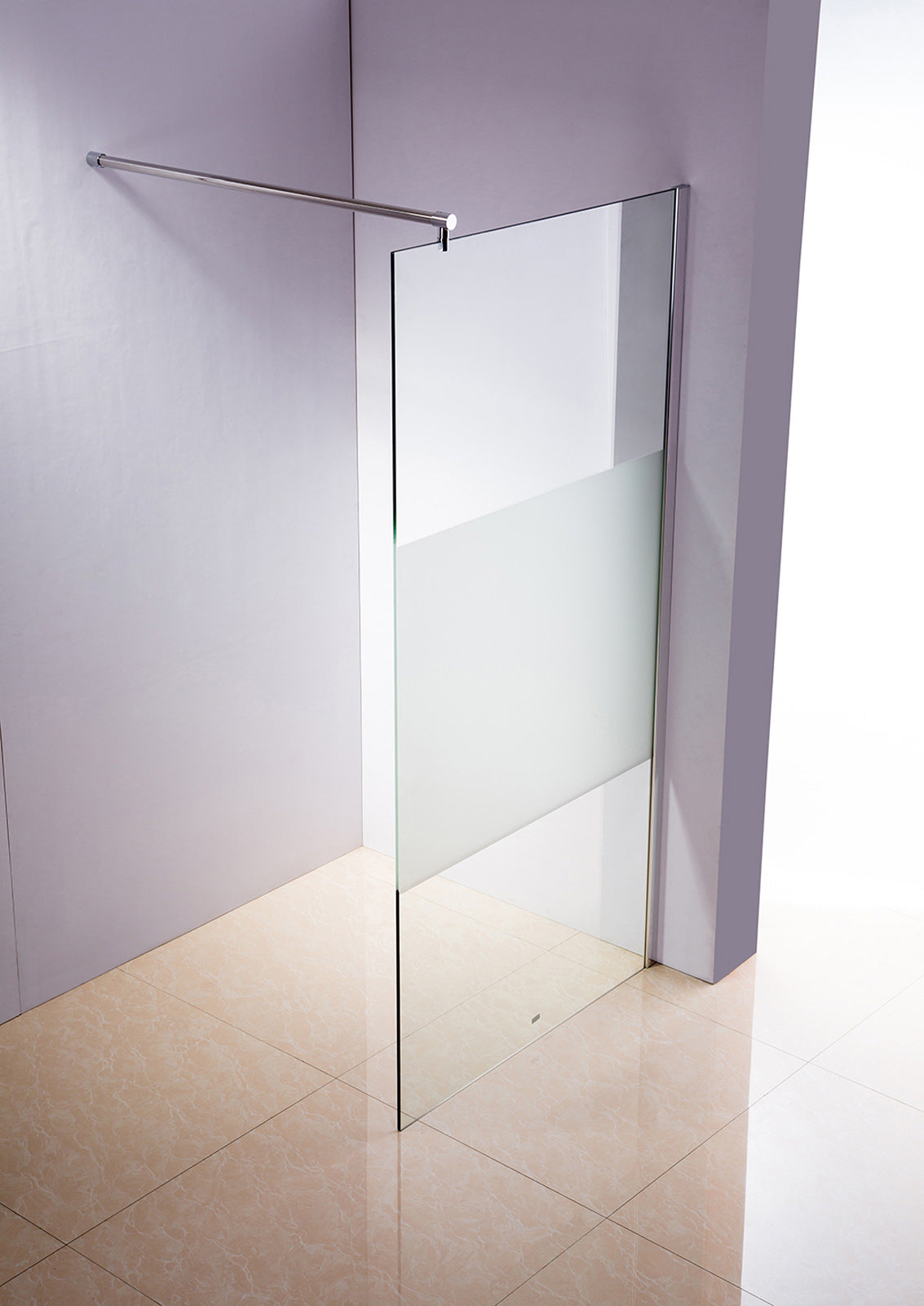 Duschabtrennung 140x200x100cm rund halb gefrostet - halbmilchglas