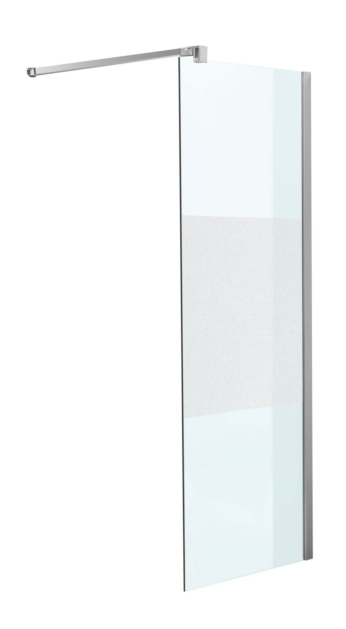 Duschabtrennung 140x200x100cm rechteckig halb gefr - halbmilchglas