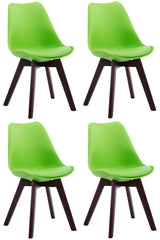 4er Set Besucherst�hle Borneo V2 Walnuss Kunstleder - gr�n