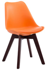 4er Set Besucherstühle Borneo V2 Walnuss Kunstleder - orange