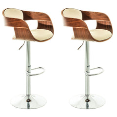 2er Set Barhocker Kingston C Kunstleder - walnuss/creme by Dropshipping-Europe – Barhocker