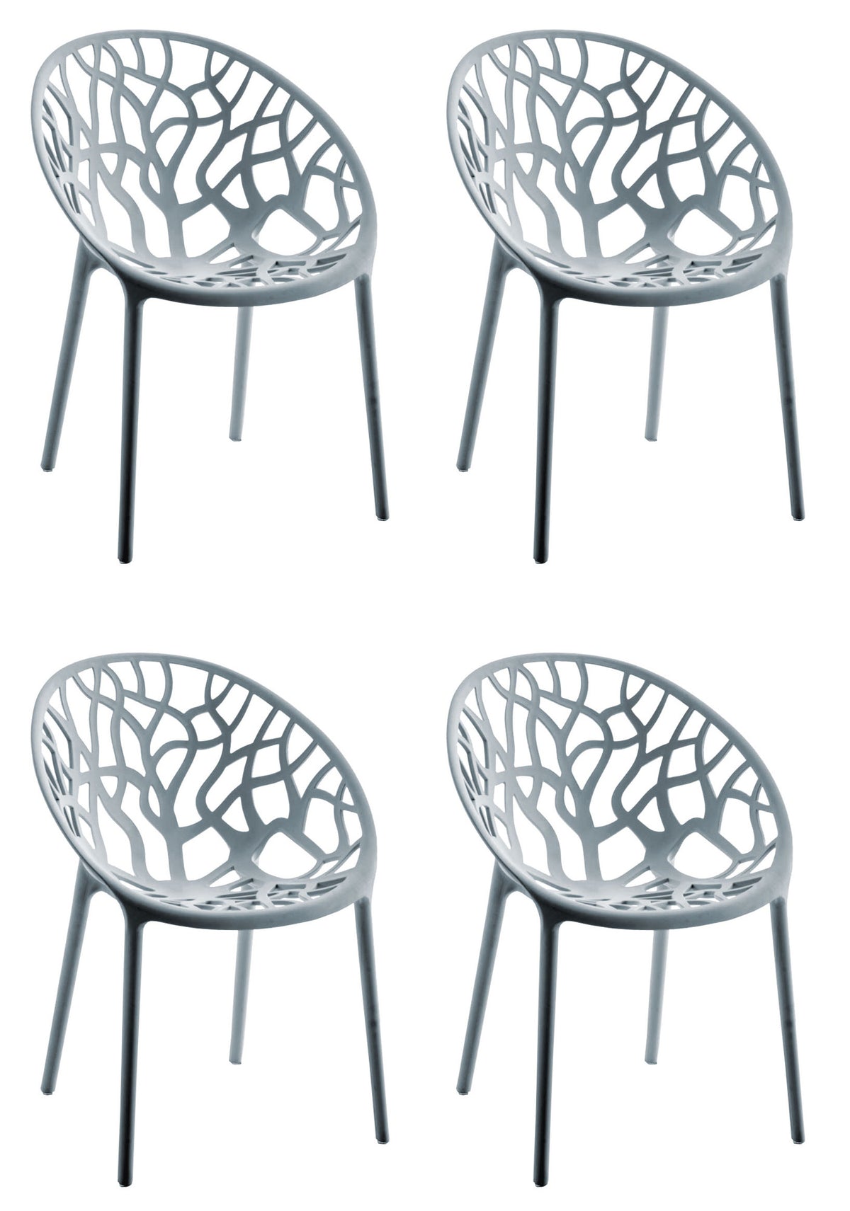 4er Set Stuhl Hope - grau