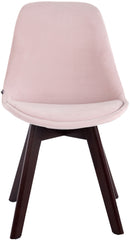4er Set Besucherstühle Borneo V2 Samt walnuss - pink
