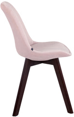 4er Set Besucherstühle Borneo V2 Samt walnuss - pink