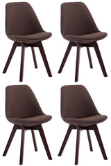 4er Set Besucherstühle Borneo V2 Walnuss Stoff - braun