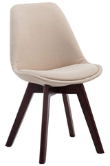 4er Set Besucherst�hle Borneo V2 Walnuss Stoff - creme