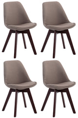 4er Set Besucherst�hle Borneo V2 Walnuss Stoff - taupe