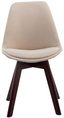 4er Set Besucherst�hle Borneo V2 Walnuss Stoff - creme