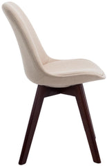4er Set Besucherst�hle Borneo V2 Walnuss Stoff - creme