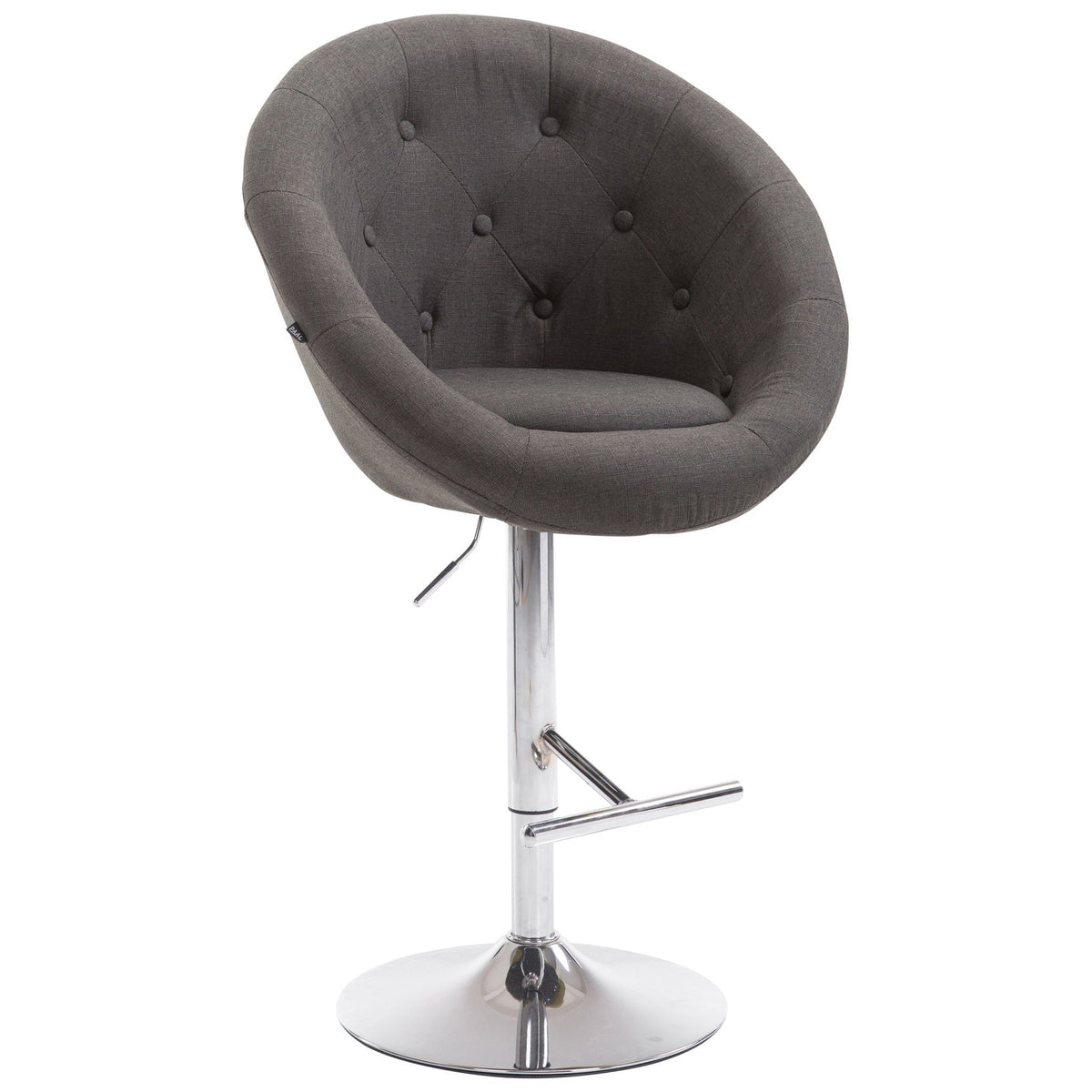 Barhocker London V2 Stoff chrom - dunkelgrau
