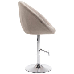Barhocker London V2 Stoff chrom - taupe