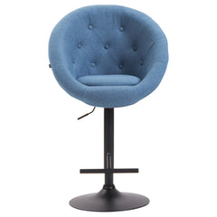 Barhocker London V2 Stoff schwarz - blau