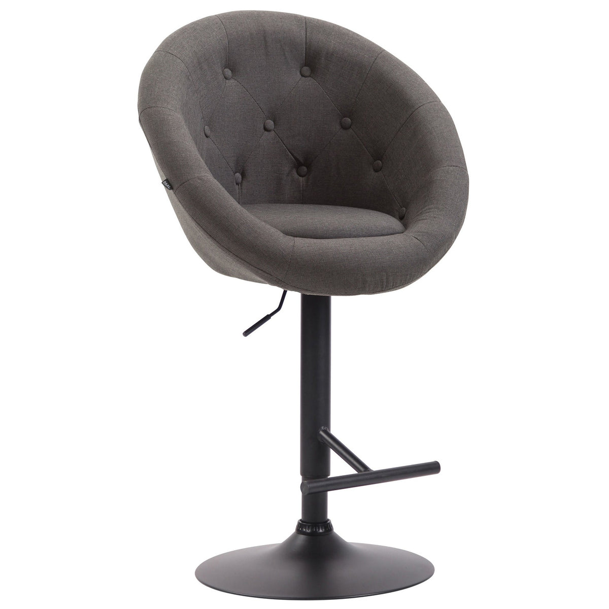 Barhocker London V2 Stoff schwarz - dunkelgrau
