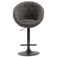 Barhocker London V2 Stoff schwarz - dunkelgrau