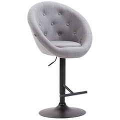 Barhocker London V2 Stoff schwarz - grau