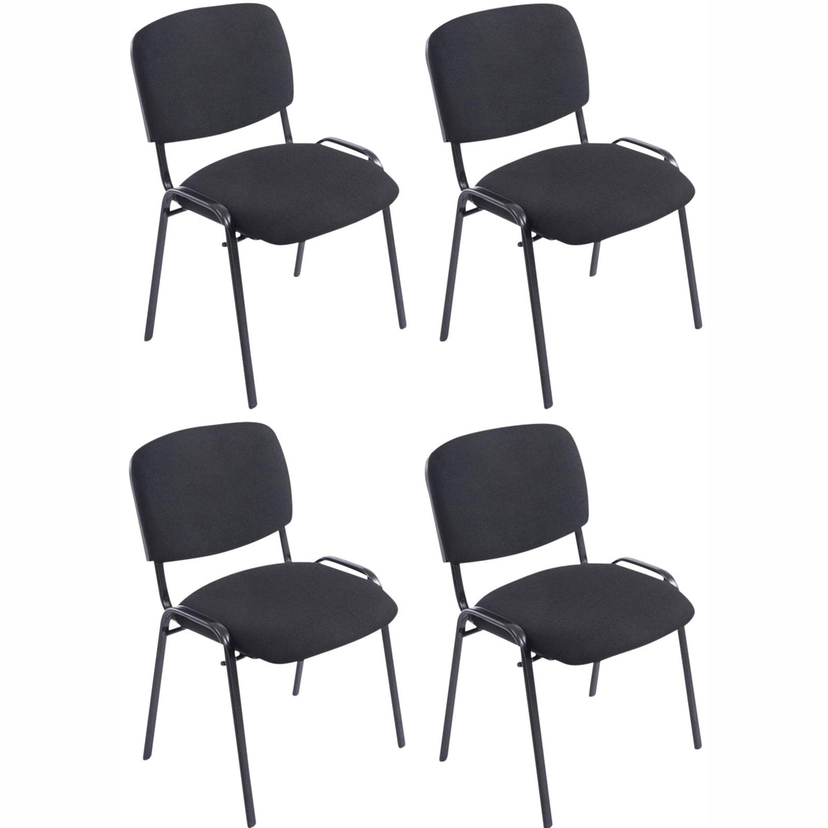 4er Set Stühle XL Ken Stoff - schwarz