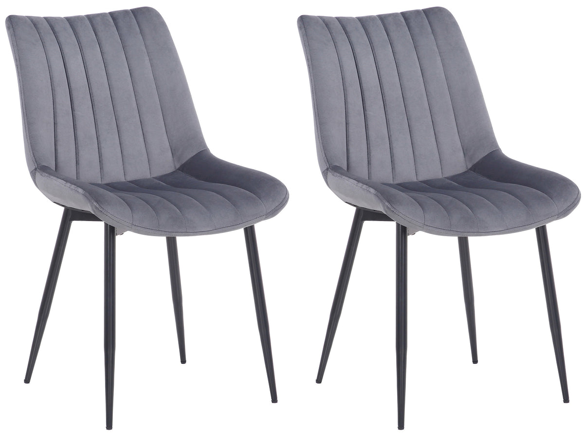 2er Set Stühle Rahden Samt - grau