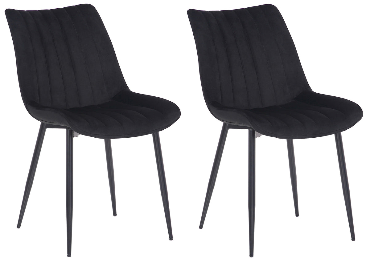 2er Set Stühle Rahden Samt - schwarz