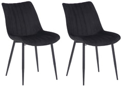 2er Set Stühle Rahden Samt - schwarz
