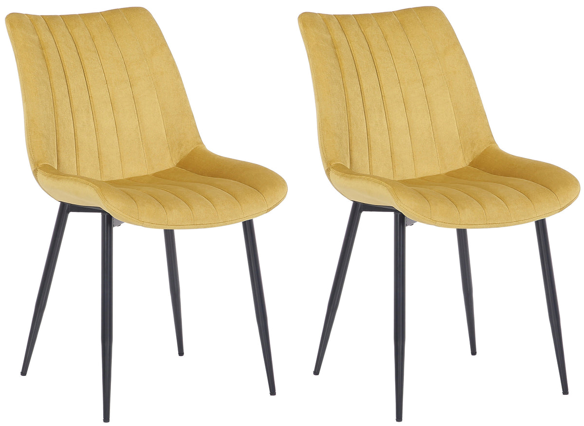2er Set Stühle Rahden Samt - gelb