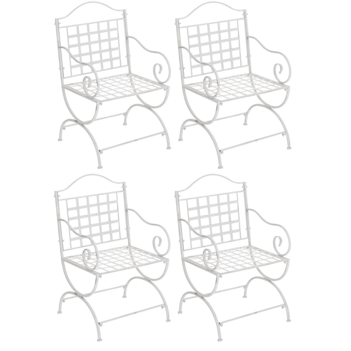 4er Set Stühle Lotta - antik weiß