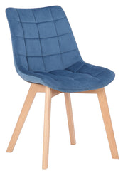 2er Set Esszimmerstühle Passaic Samt - blau