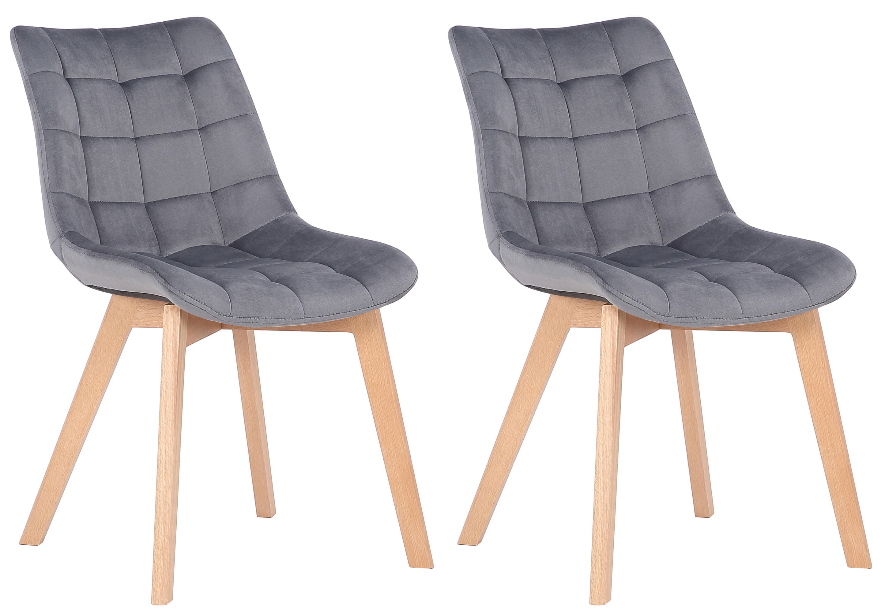 2er Set Esszimmerstühle Passaic Samt - grau by Dropshipping-Europe – Esszimmerstühle