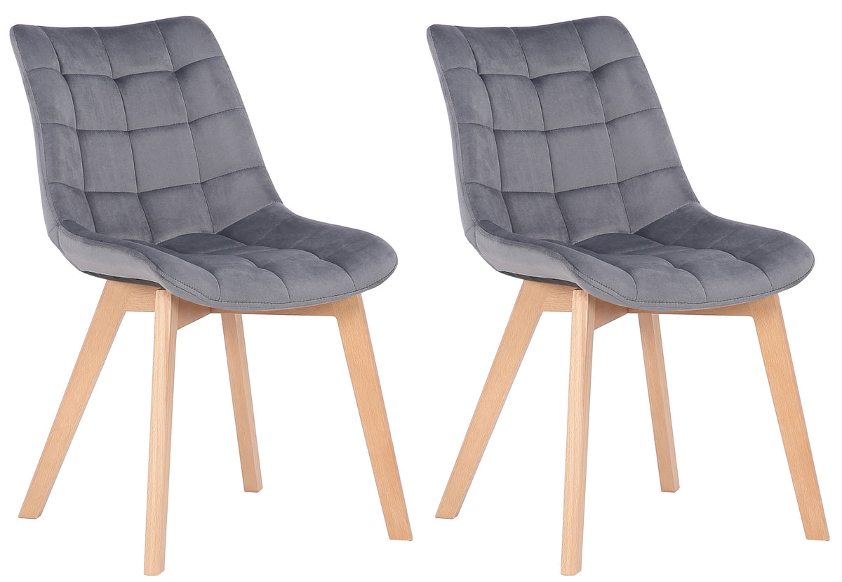 2er Set Esszimmerstühle Passaic Samt - grau by Dropshipping-Europe – Esszimmerstühle
