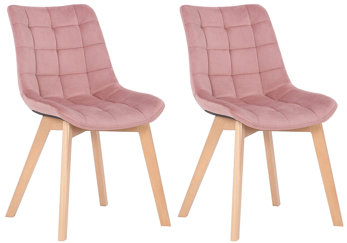 2er Set Esszimmerstühle Passaic Samt - pink