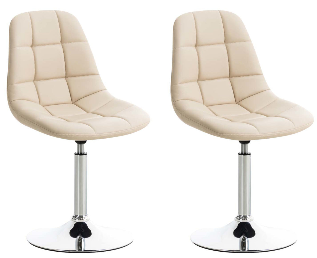 2er Set Stühle Emil Kunstleder - creme