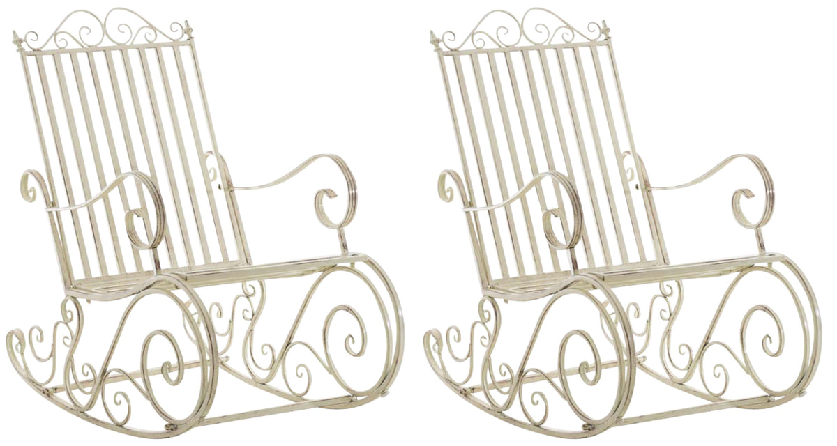 2er Set Schaukelstühle Smilla - antik-creme