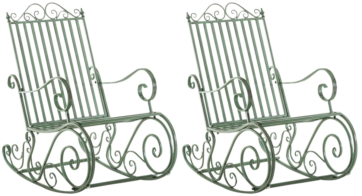2er Set Schaukelstühle Smilla - antik-grün