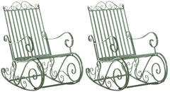 2er Set Schaukelstühle Smilla - antik-grün
